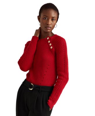 ralph lauren button shoulder sweater