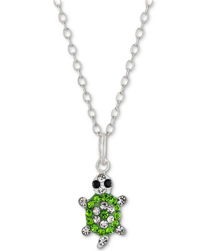 Giani Bernini - Crystal Pav&eacute; Turtle 18" Pendant Necklace in Sterling Silver
