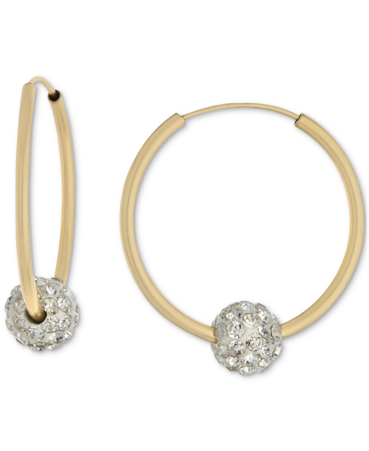 Crystal Ball Small Hoop Earrings, 0.82", Created for Macy's - Blue