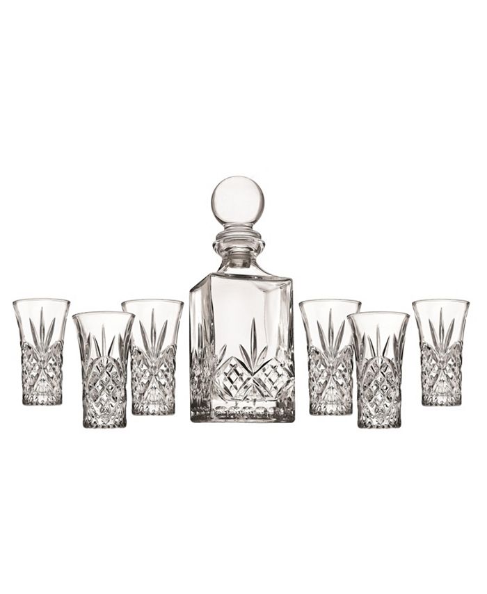 Godinger Dublin Crystal 7 Piece Spirits Decanter & Shot Glass Set Macy's