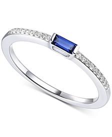 Sapphire (1/5 ct. t.w.) & Certified Diamond (1/20 ct. t.w.) Ring in Sterling Silver (Also in Ruby)