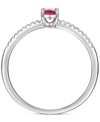 Sapphire (1/2 ct. t.w.) & Diamond (1/20 ct. t.w.) Ring in Sterling Silver (Also in Ruby & Emerald)