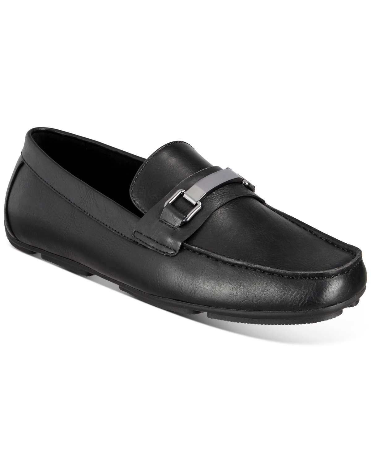 Alfani Men's Egan Faux Leather Driving Loafers, Created For Macy's Men's Shoes In Black