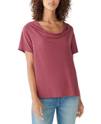 Lucky Brand Sandwashed Blouson Top in Jet Black Size Large main image 1