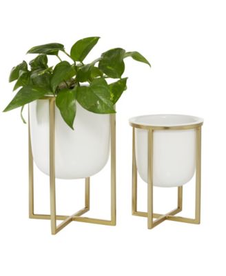 by Cosmopolitan Contemporary Planters with Stand, Set of 2