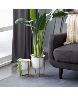 by Cosmopolitan Contemporary Planters with Stand, Set of 2