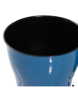 Set of 2 Blue Metal Farmhouse Planter, 9", 12"