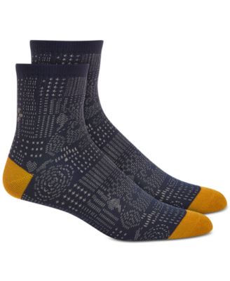 Sun + Stone - Men's Blue Geo Patchwork Socks
