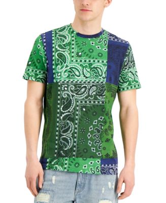 Sun + Stone Men's Colorblocked Patchwork Bandana Graphic T-Shirt ...