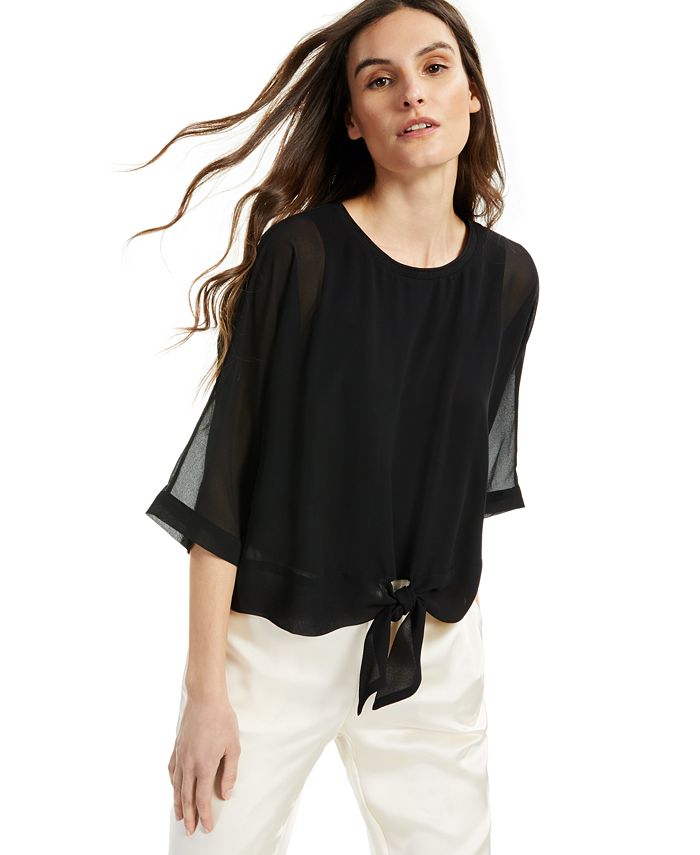 Alfani Petite Tie Front Top Created for Macy s Macy s