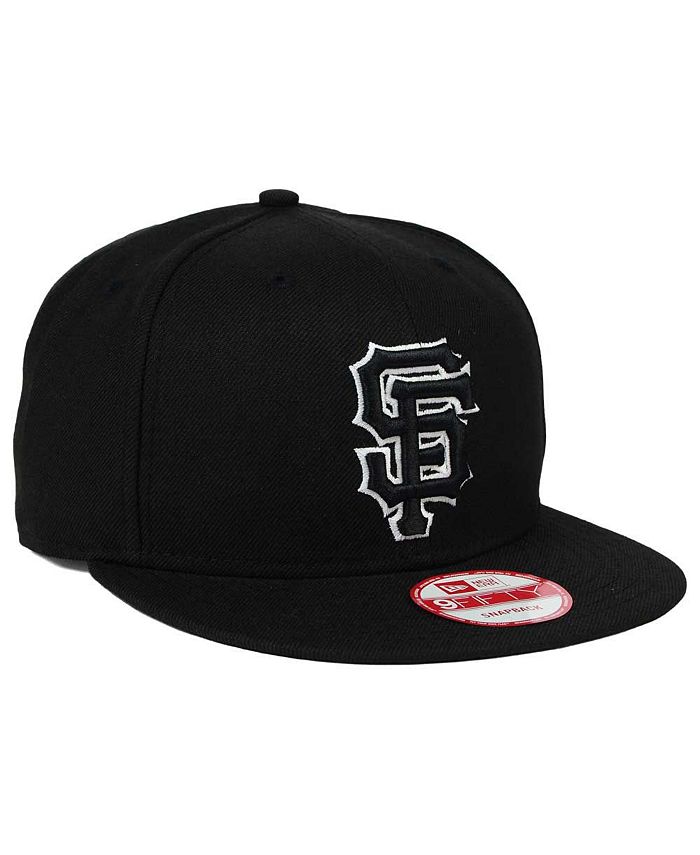 New Era San Francisco Giants Black White 9FIFTY Snapback Cap - Macy's