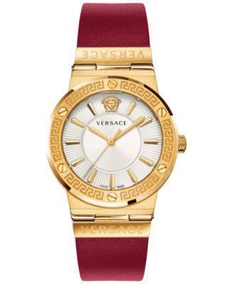 Versace - Women's Swiss Red Leather Strap Watch 38mm