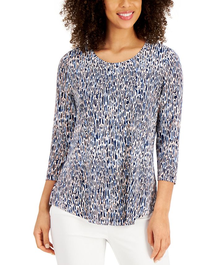 JM Collection Printed Top, Created for Macy's - Macy's