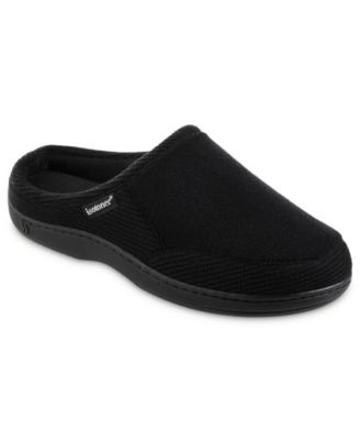 isotoner signature men's memory foam microterry and waffle travis hoodback slippers