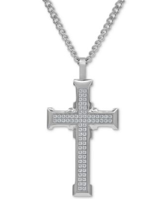 large cubic zirconia cross pendant