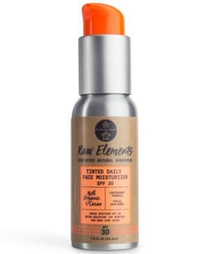 Raw Elements Tinted Daily Face Moisturizer Natural Sunscreen Spf 30