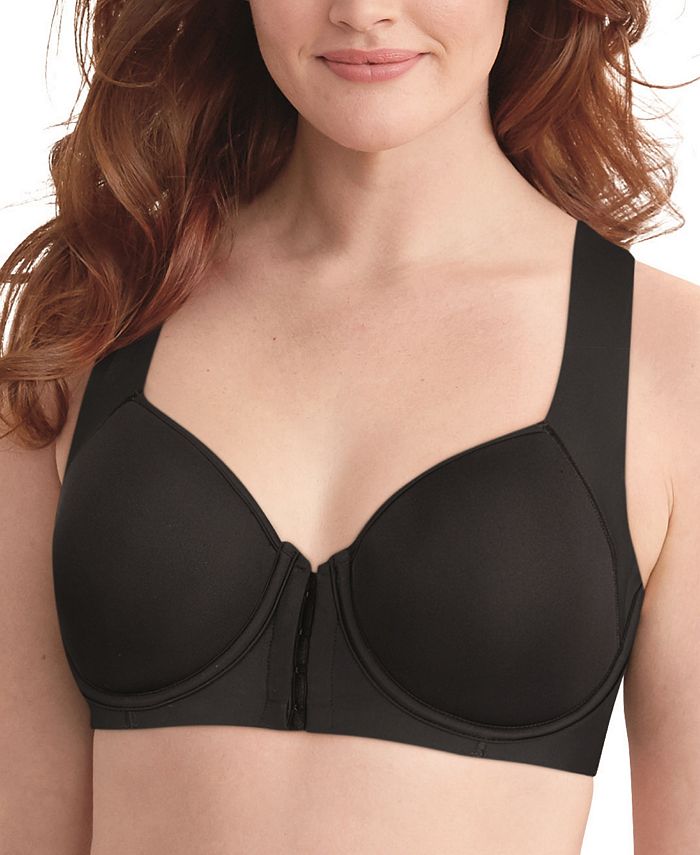 Bali One Smooth U® Ultra Light Spacer Underwire Bra with Open Neckline  Black 42DD Women's 