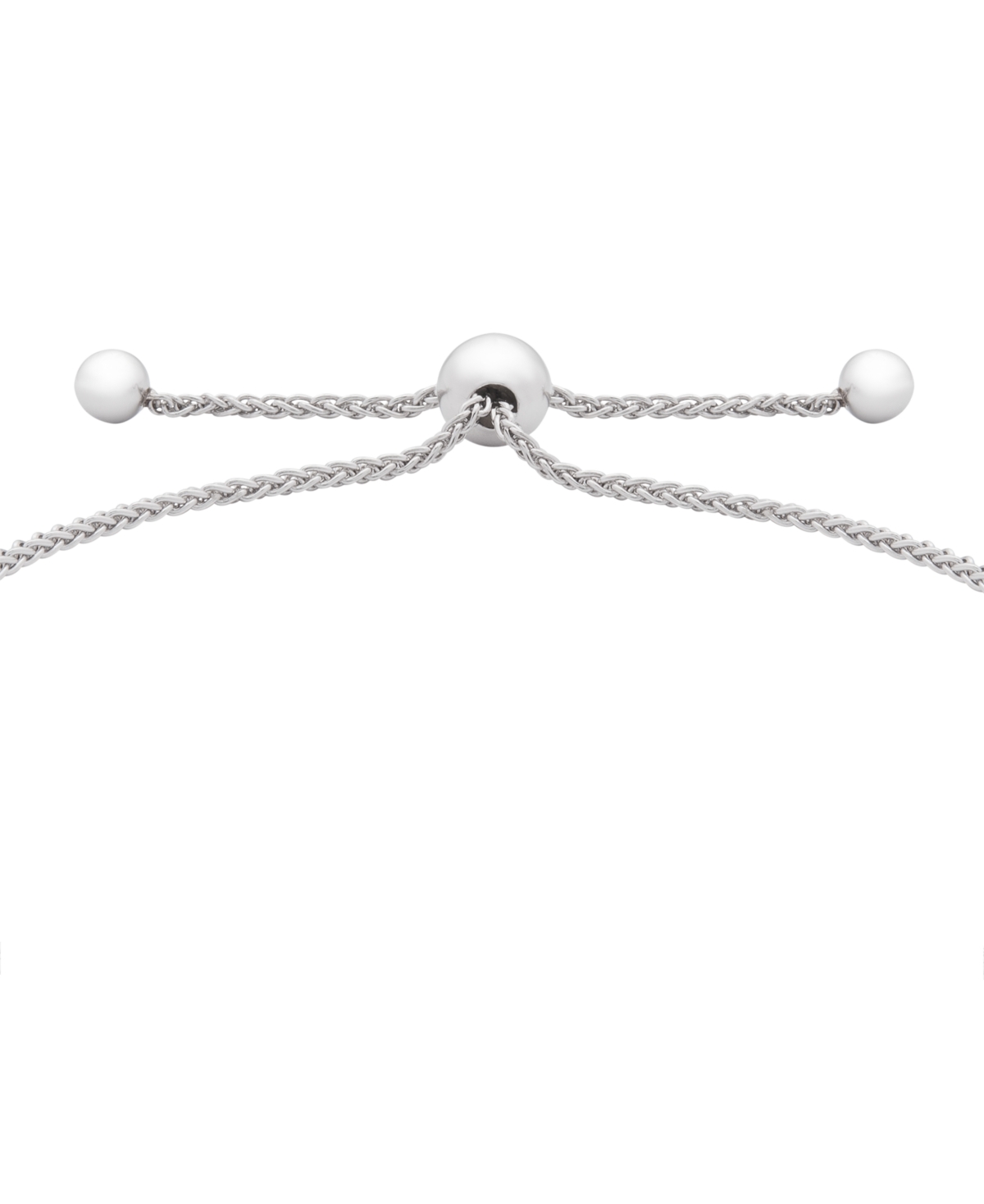 Cultured Freshwater Pearl (4mm) and Diamond (1/20 ct. t.w.) Bolo Bracelet - Sterling Silver