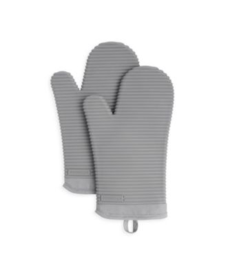 Ribbed Soft Silicone 2-Pc. Oven Mitt Set