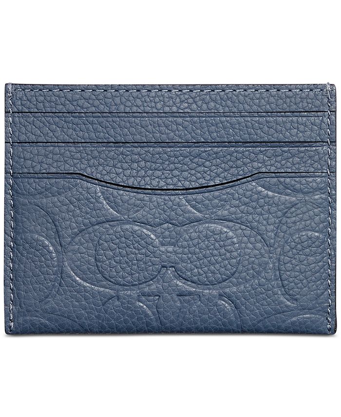 COACH Men's Signature Leather Flat Card Case Macy's