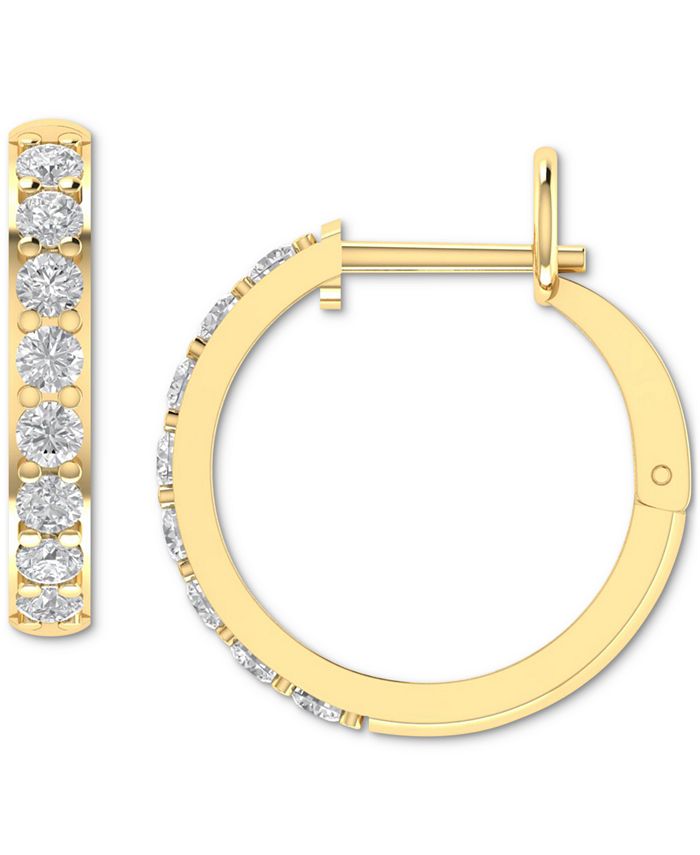 Macy's - Diamond Hoop Earrings (1 ct. t.w.) in 14k Yellow Gold