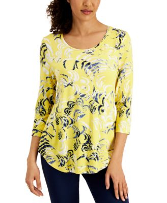 macys yellow tops