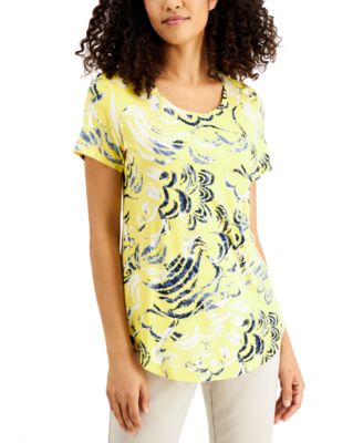 macys yellow tops