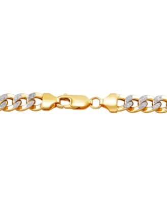 Lightweight Polished Diamond Cut 7MM Curb Chain Bracelet in 10K Yellow Gold