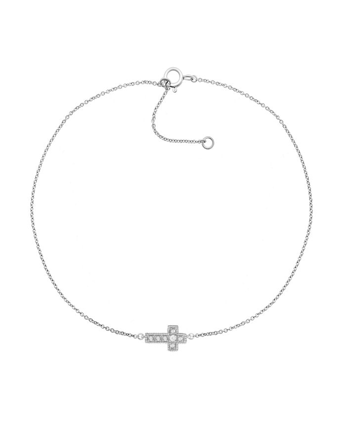 Diamond on sale cross anklet