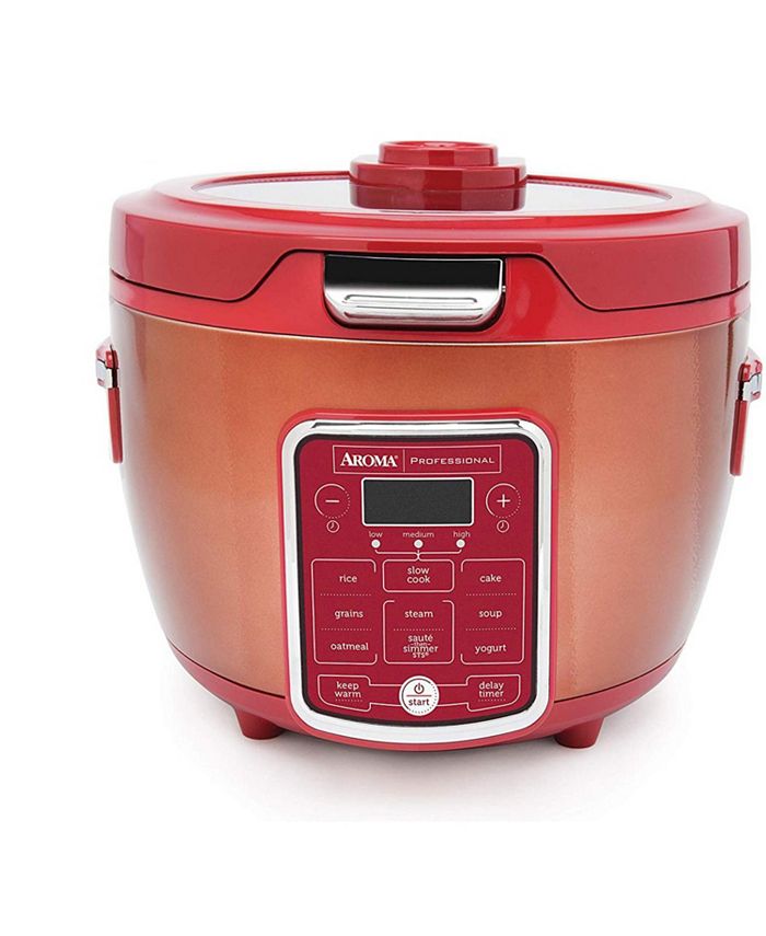 Aroma ARC1230R 20Cup Cooked Glass Lid Digital Rice Cooker Macy's