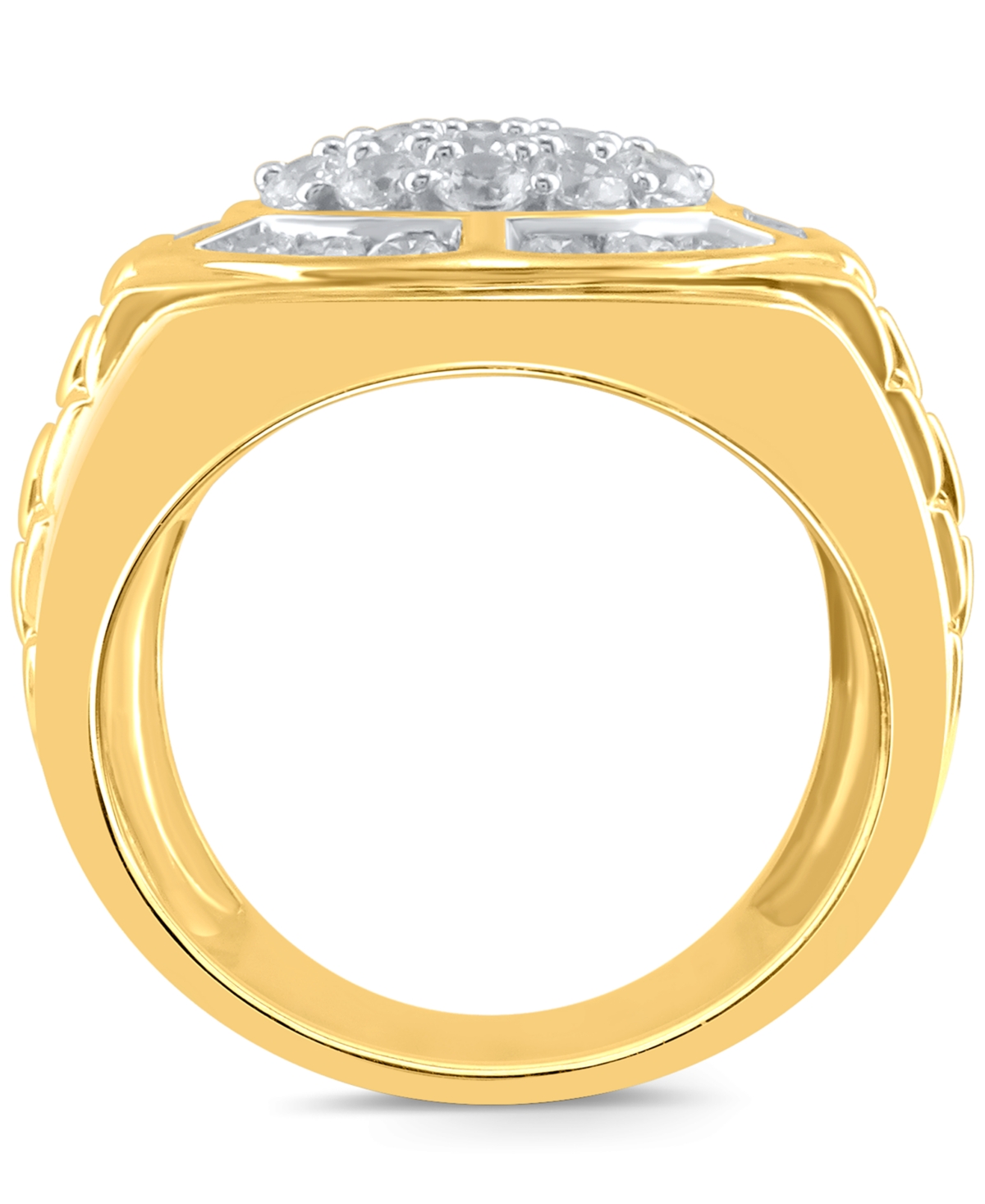 Men's Diamond Round Cluster Ring (2 ct. t.w.) in 10k Gold & White Gold - Two-Tone