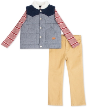 7 for All Mankind Baby Boys 3-Piece Shirt Vest & Pants Set