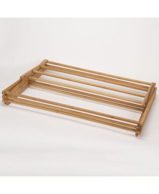 Bamboo Wooden Clothes Drying Rack - Oversize Hang Rack for Clothes - Laundry Rack for Clothing Drying Natural