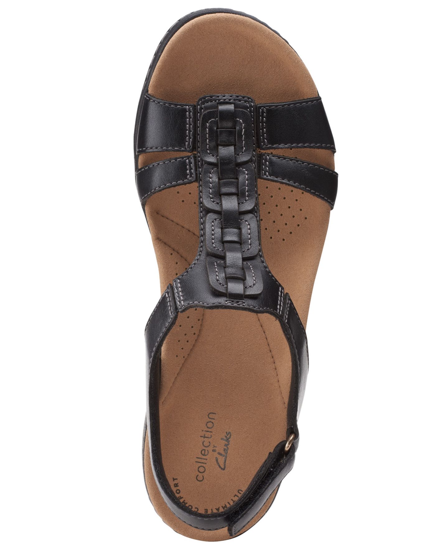 Женские сандалии Clarks Laurieann Kay T-strap Slingback, цвет: Чёрный кожаный — фото 4