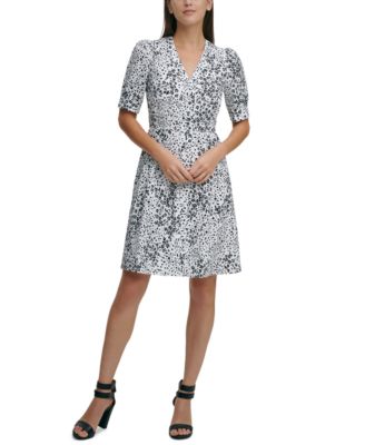 DKNY - Printed Fit & Flare Dress