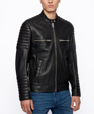 Hugo Boss BOSS Men's Jakoby Leather Jacket & Reviews - Coats & Jackets ...