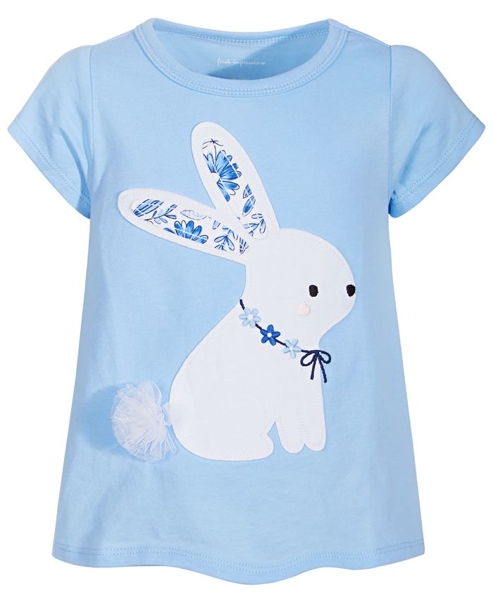 First Impressions Infant Girl's Bunny Print T-Shirt White Size 6-9MOS