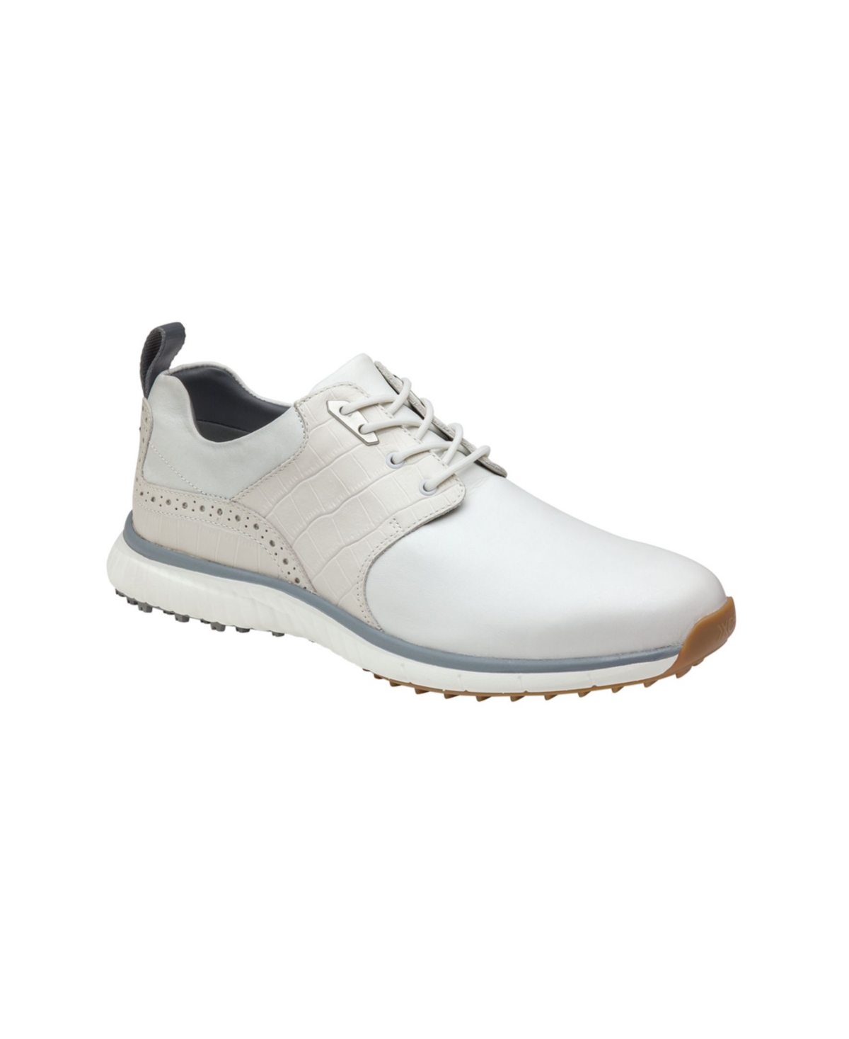 Johnston & Murphy Men's XC4 Water-resistant H2 Luxe Hybrid Saddle Golf Shoes -White Croc