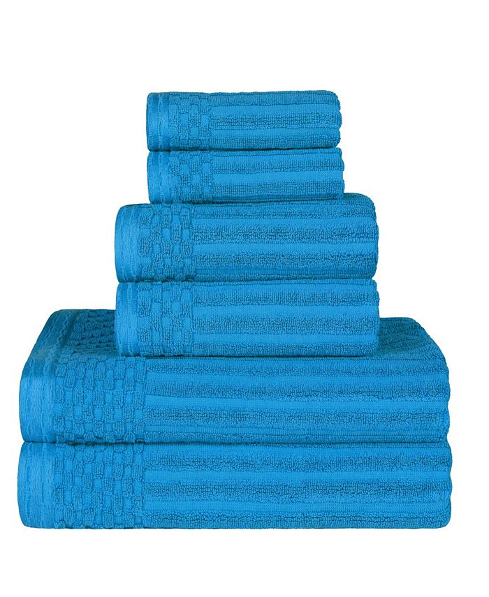 NEW DKNY TURQUOISE BLUE STRIPES COTTON BATH TOWEL,2 HAND TOWELS,OR 4  WASHCLOTHES
