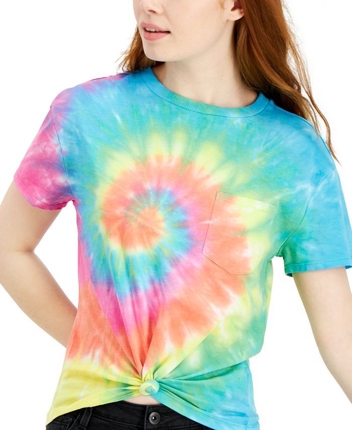 Self Esteem Juniors' Tie-Dyed Pocket T-Shirt - Macy's