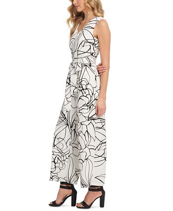 DKNY Printed Belted Jumpsuit - Macy's