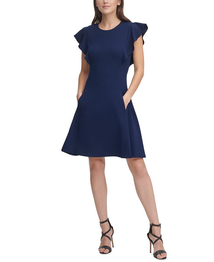Dkny ruffle hotsell dress