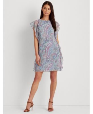 Lauren Ralph Lauren - Petite Ruffled Georgette Shift Dress