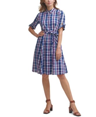 calvin klein plaid shirt dress