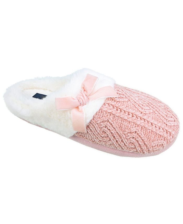 Knit fuzzy clog slippers deals