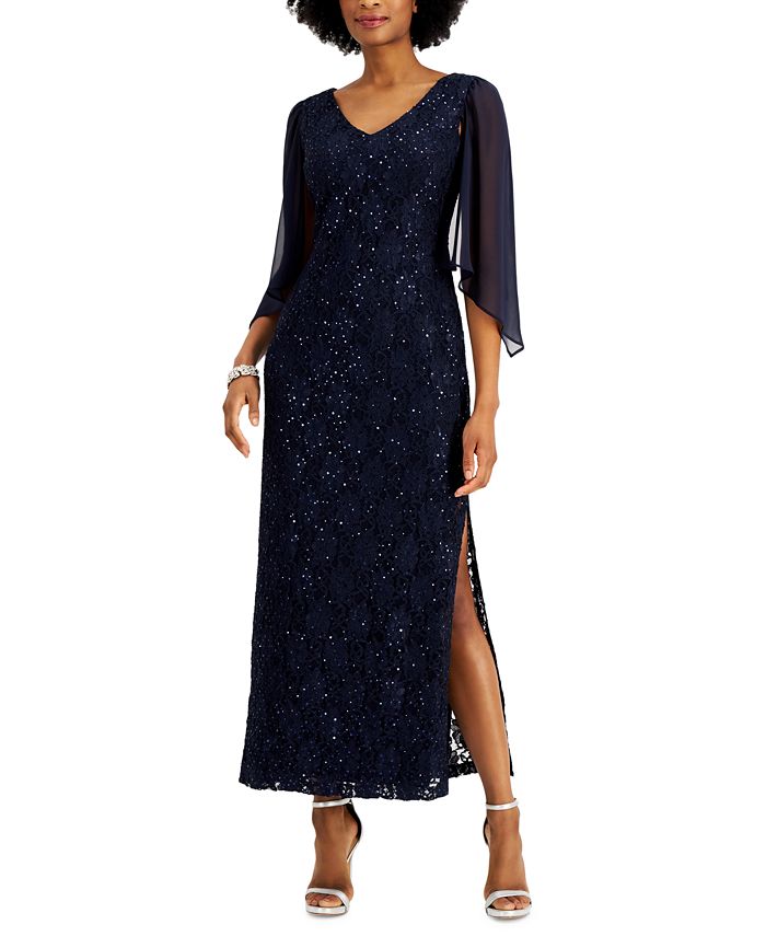 Connected sequin shop lace gown