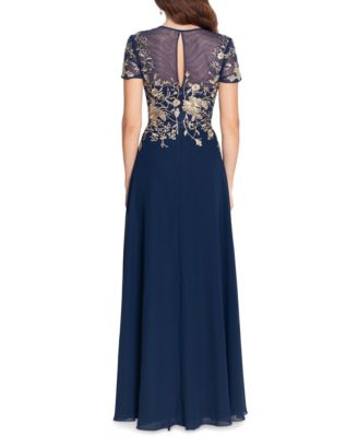 Betsy & Adam Beaded Embroidery-Trim Gown - Macy's