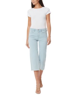NYDJ Wide-Leg Frayed-Hem Cropped Jeans