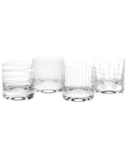 Tory Burch Women's Pressed-Glass Water Glass, Set of 4 in Clear, One Size
