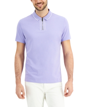 Alfani Men's Tipped Zip Polo Shirt Created for Macy's